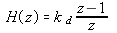 k sub d equals quantity z minus 1 over z